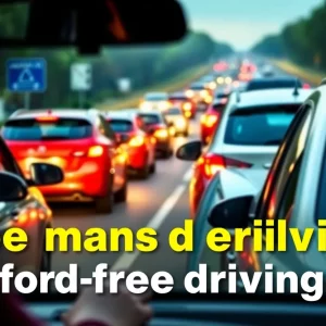 Drivers practicing hands-free driving in South Carolina