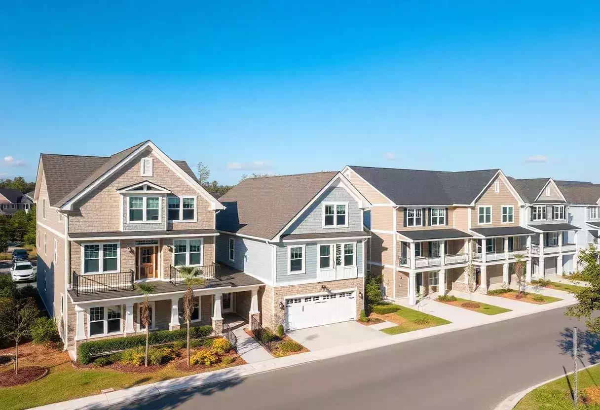 Aerial view of Tri Pointe Homes new development in Coastal Carolinas