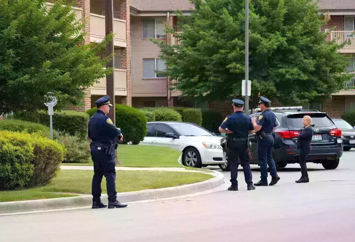 Police officers present at a crime scene in Beaufort