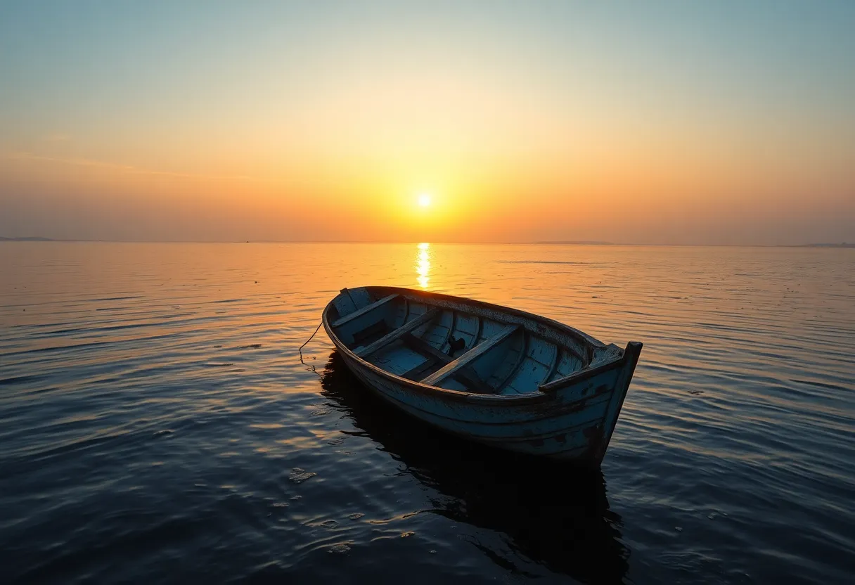 Capsized boat in Skull Creek