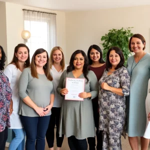 New class of certified doulas celebrating their training completion.