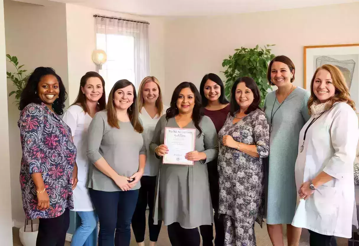 New class of certified doulas celebrating their training completion.