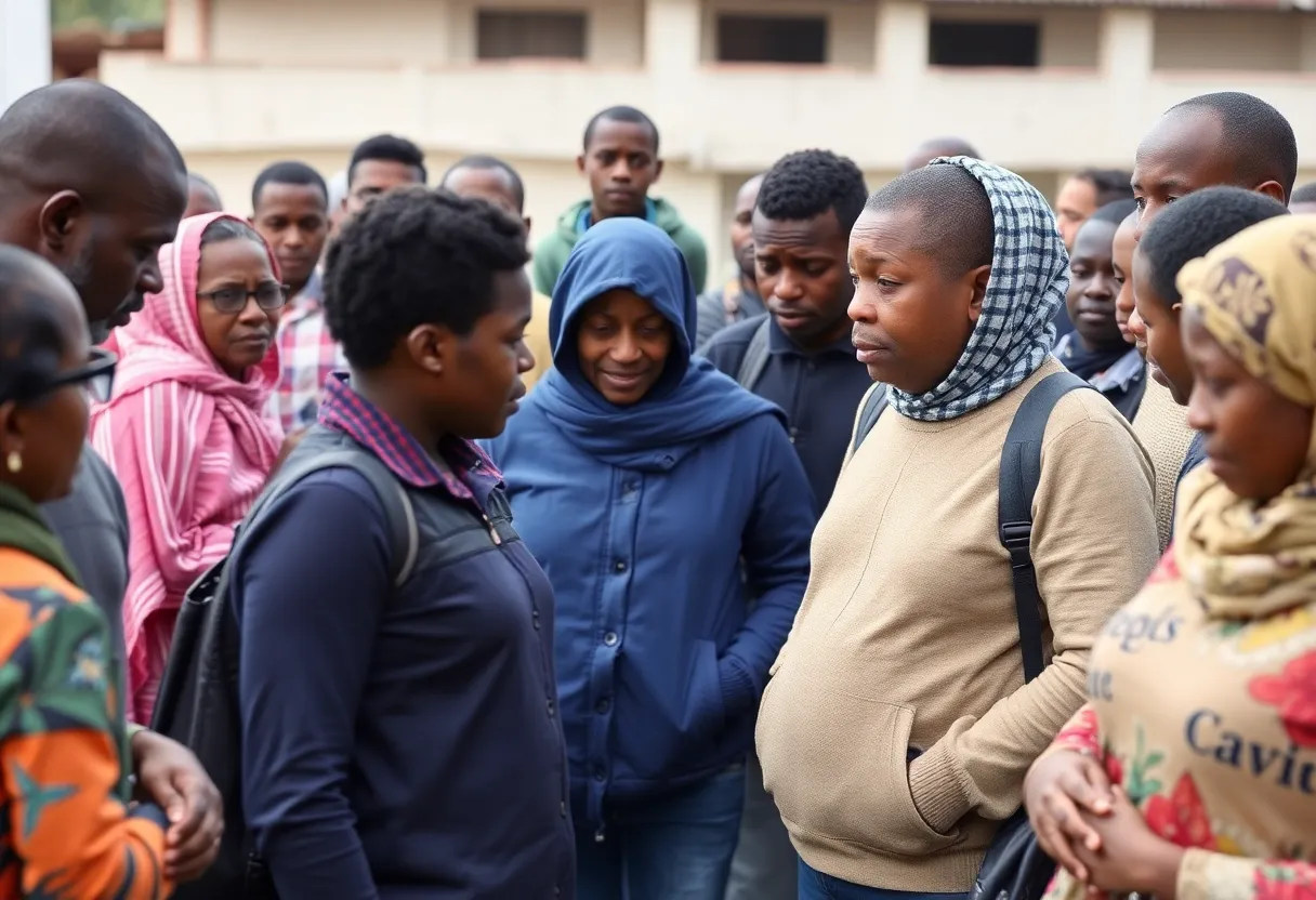 Community members engaging in search efforts for a missing man.