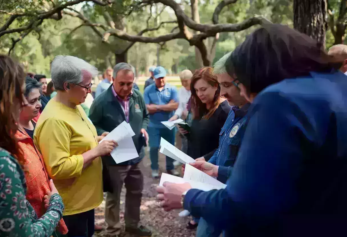 Community gathering aiding in the search for missing persons in Beaufort County