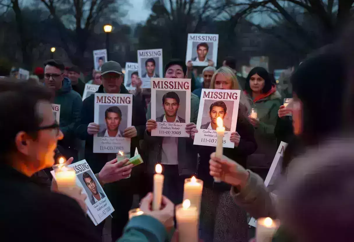 Community gathering for missing persons awareness