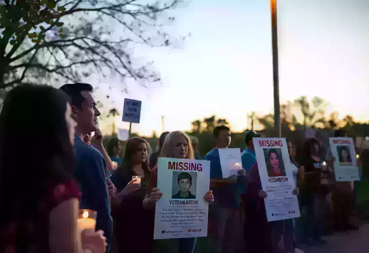 Community members holding vigil for a missing teenager