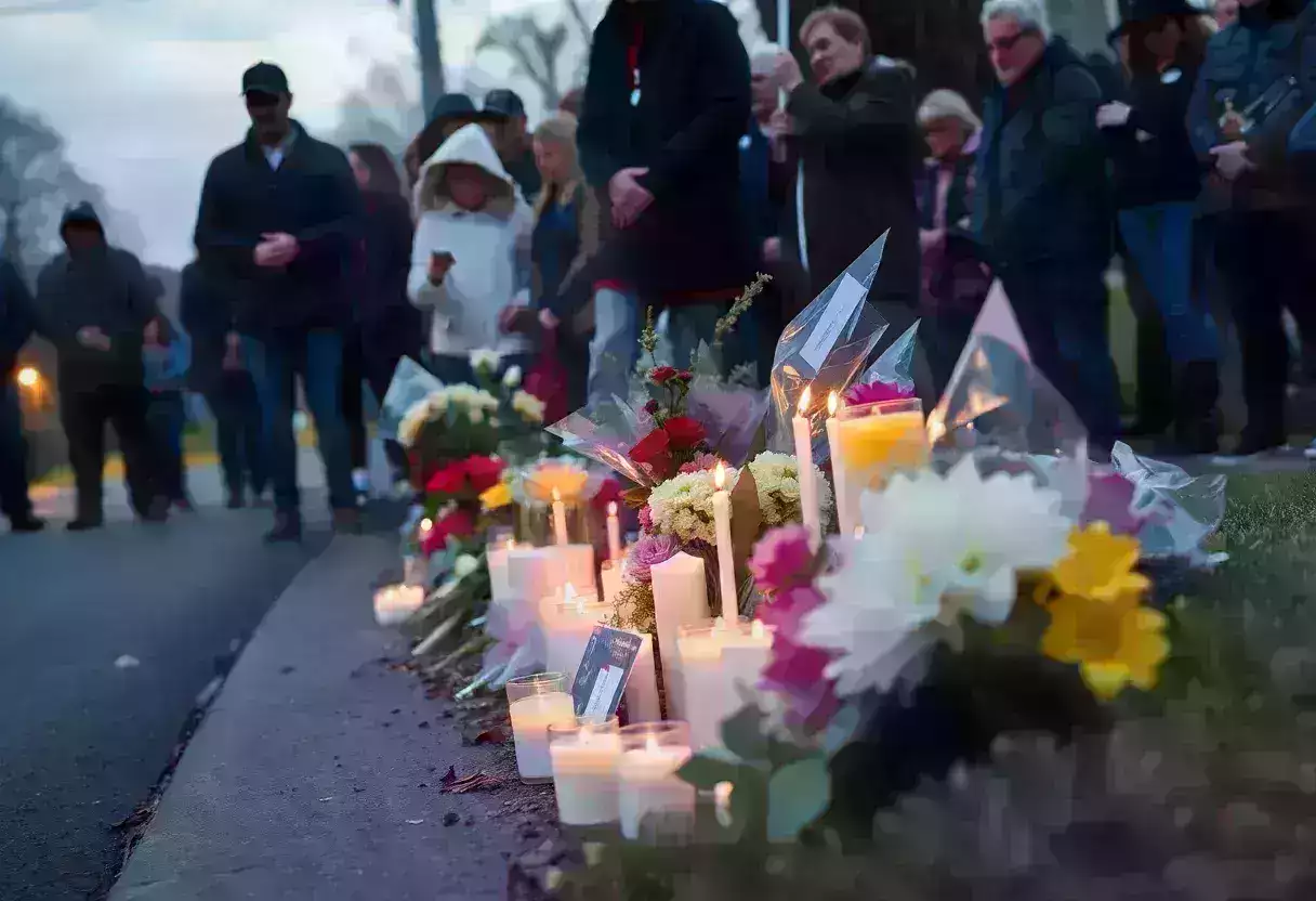 Candlelight vigil in honor of a murder victim
