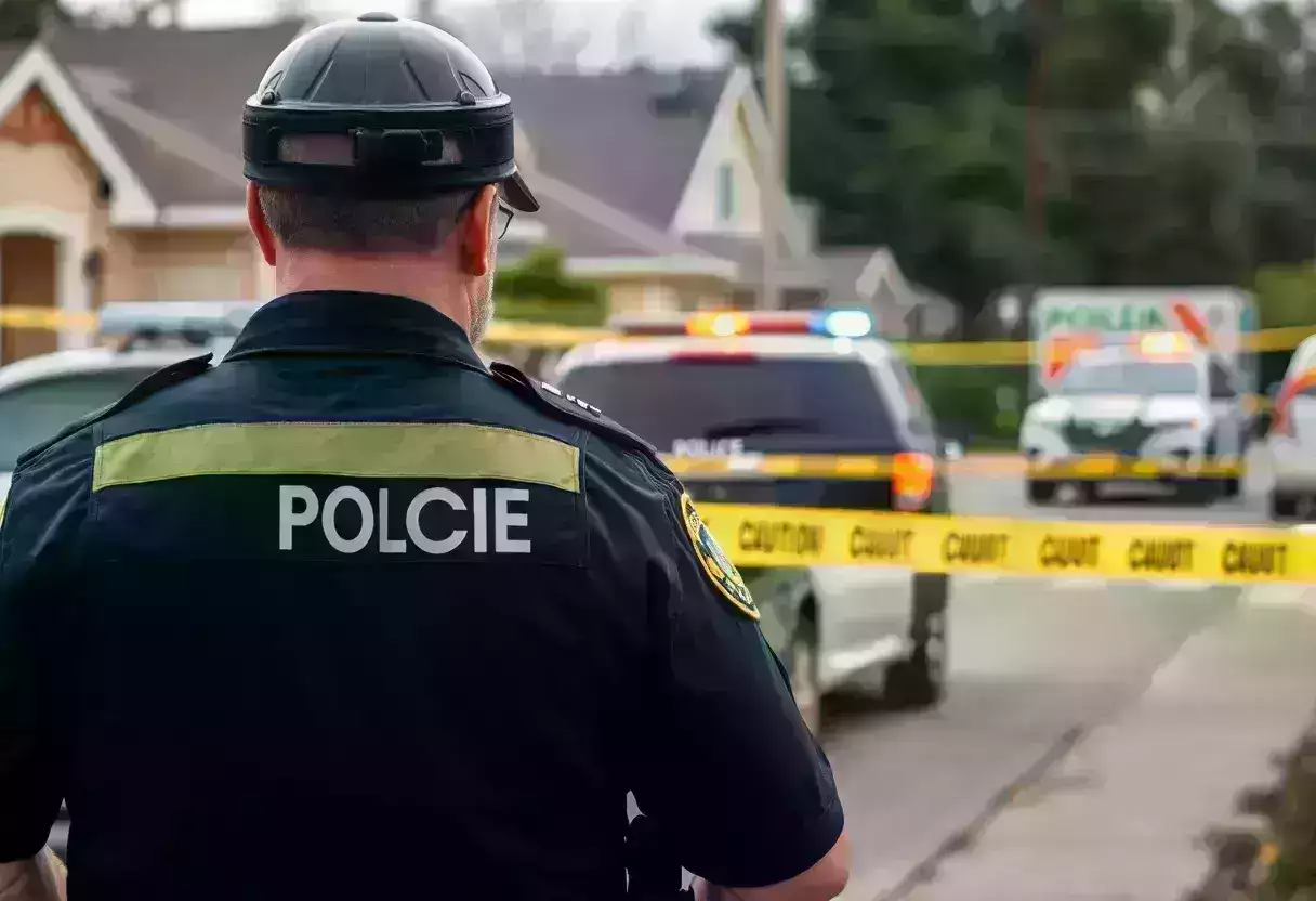 Police conducting a raid during a drug trafficking operation