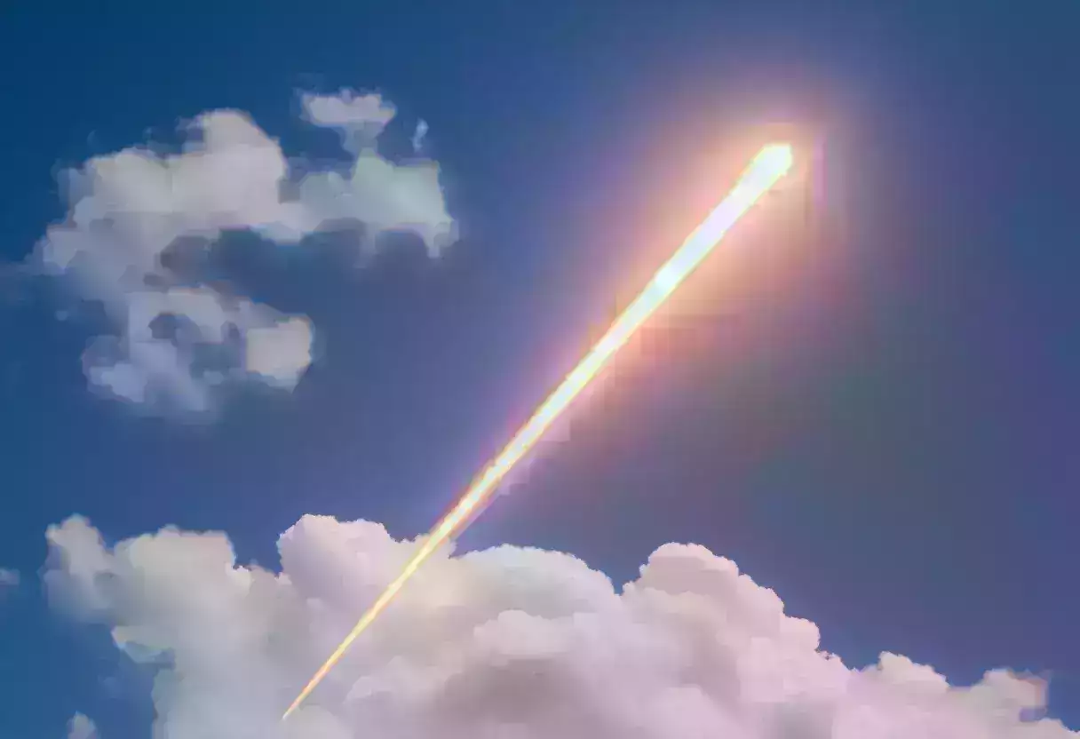 Bright fireball illuminating the sky during daytime