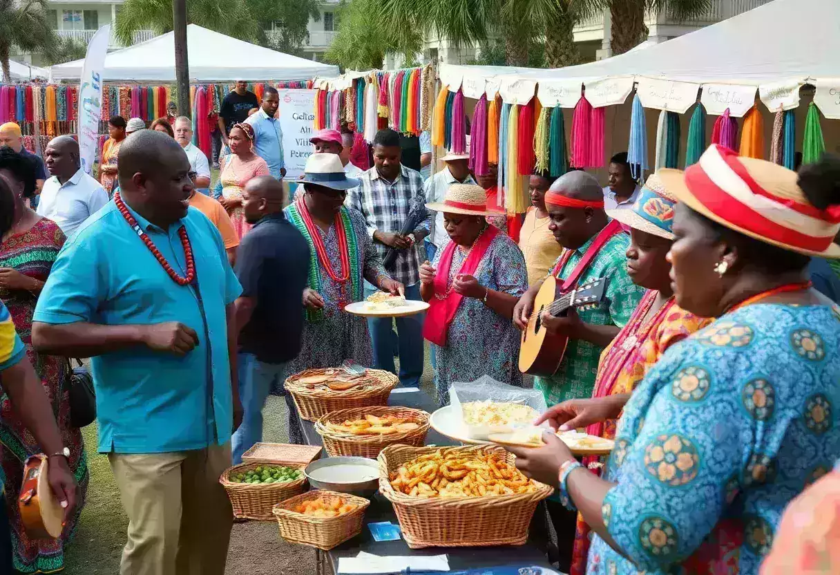 Festival attendees enjoying Gullah cultural activities