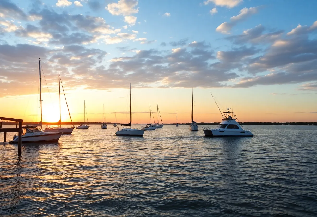 Scene of calm waters near Hilton Head Island promoting boating safety
