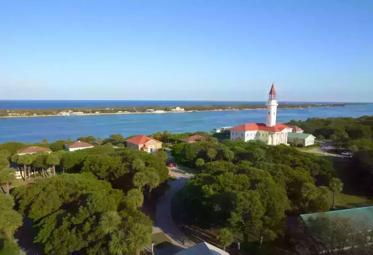 A scenic view of Hilton Head Island highlighting the community areas.