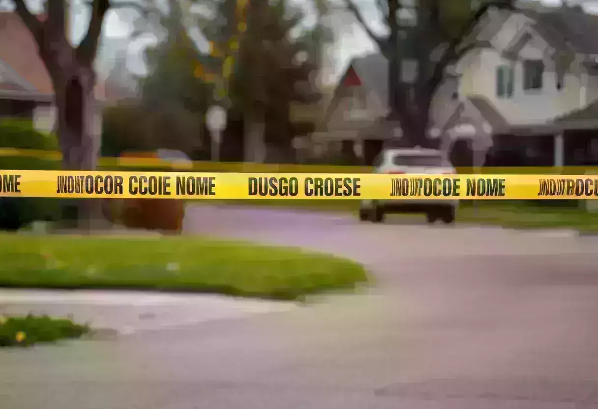 Police investigating a neighborhood crime scene