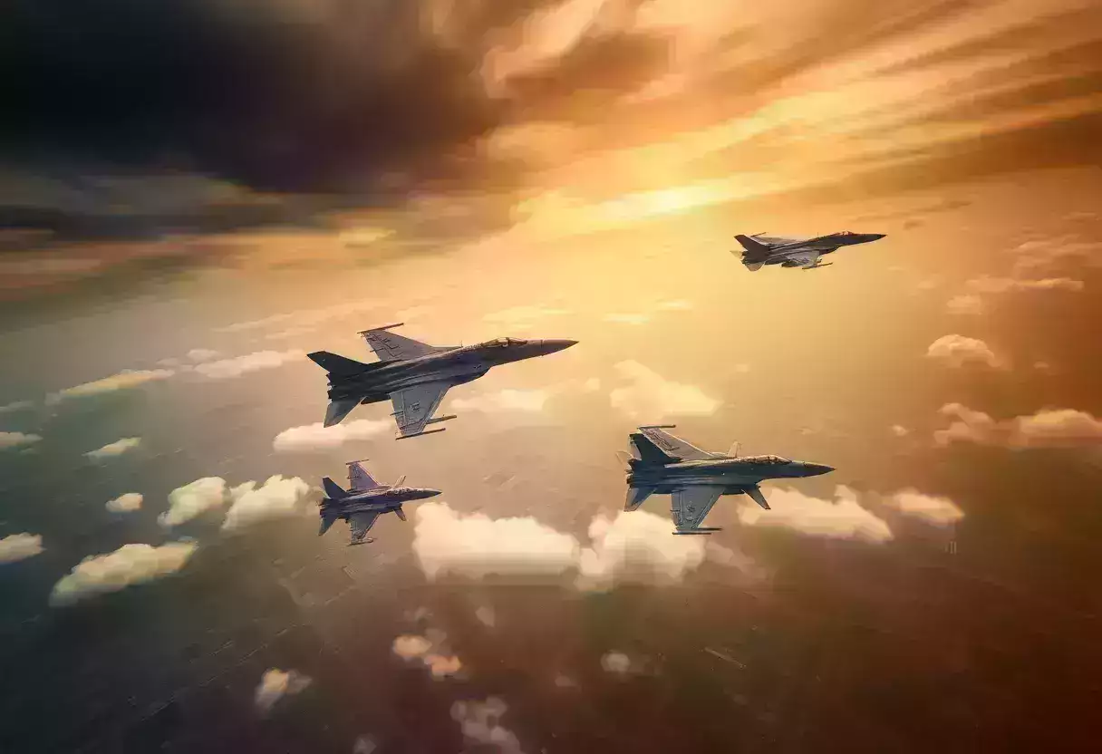 Military jets in action during Israeli airstrikes on Iran