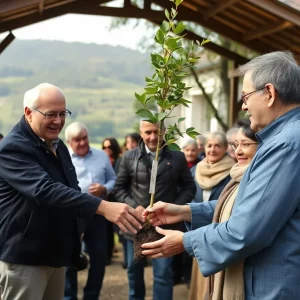 Ceremony presenting Liberty Tree sapling in Beaufort