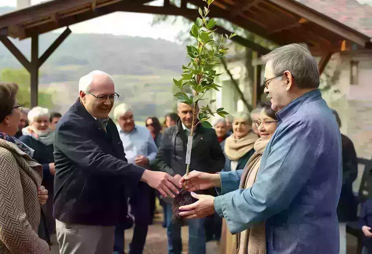Ceremony presenting Liberty Tree sapling in Beaufort