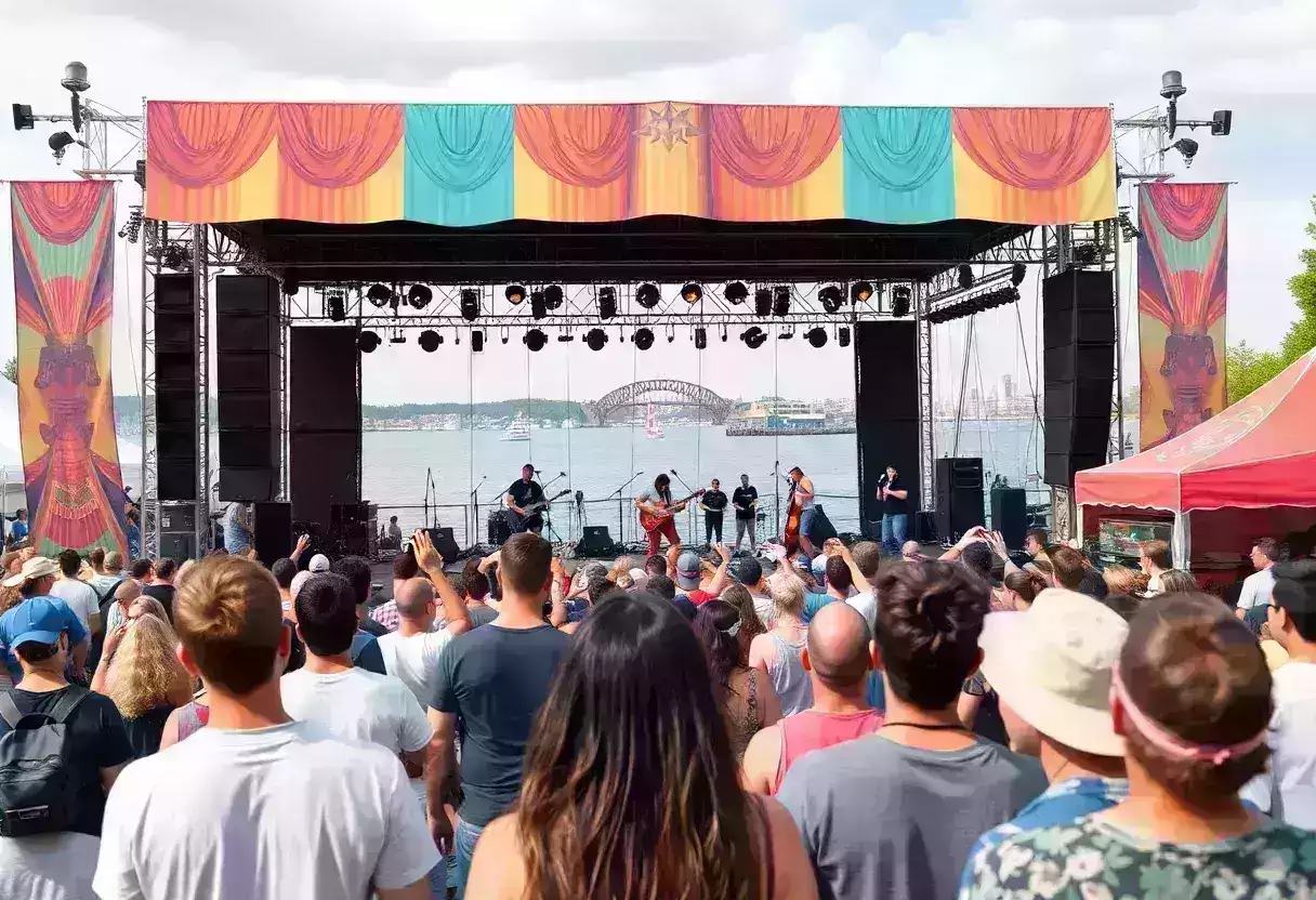 Crowd enjoying the Music Festival of the Lowcountry at Beaufort Waterfront Park.