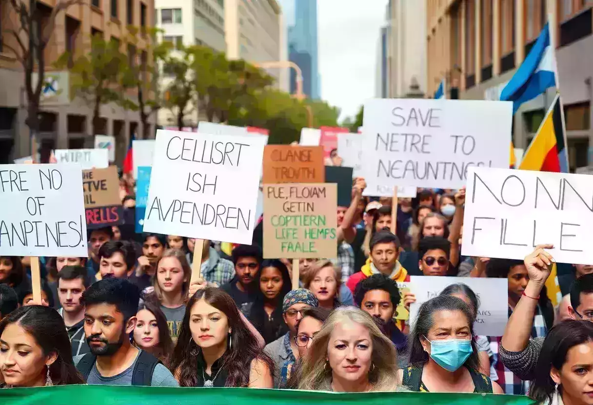 Protesters gathered for immigration rights demonstration