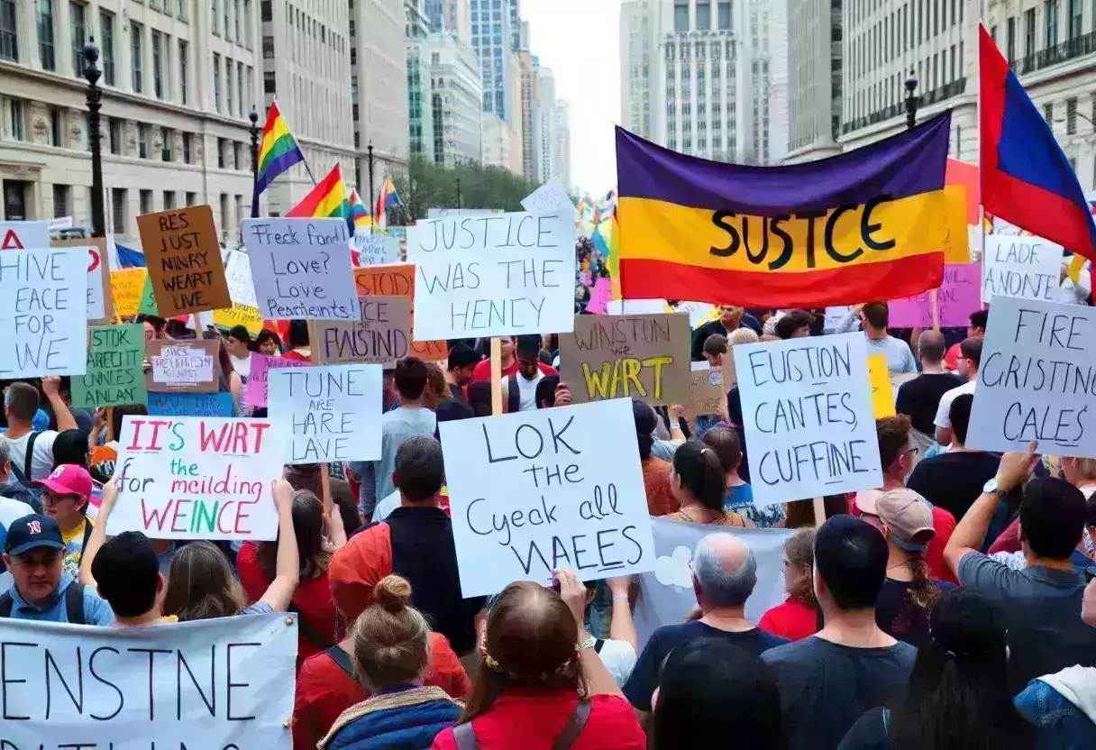Protesters at the No Kings protests holding signs