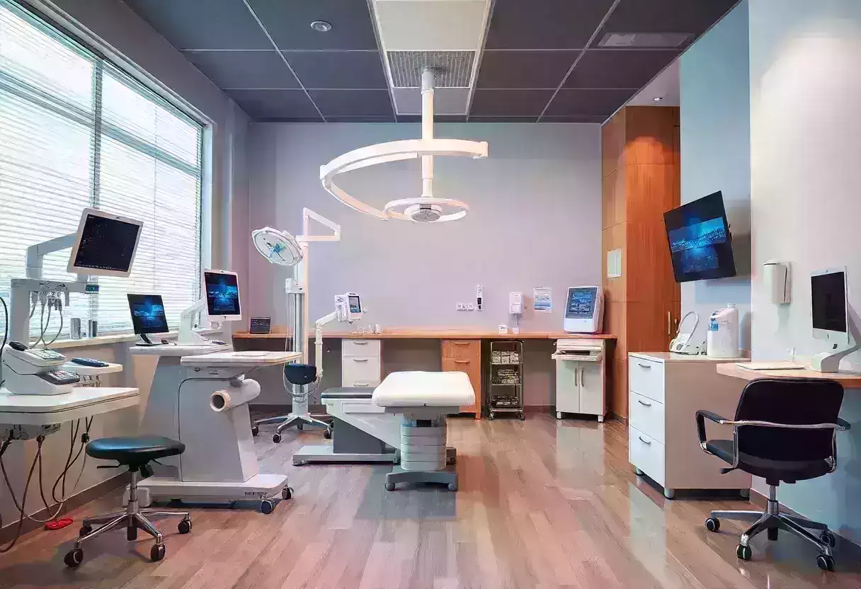 Interior of an orthopedic clinic with modern medical equipment