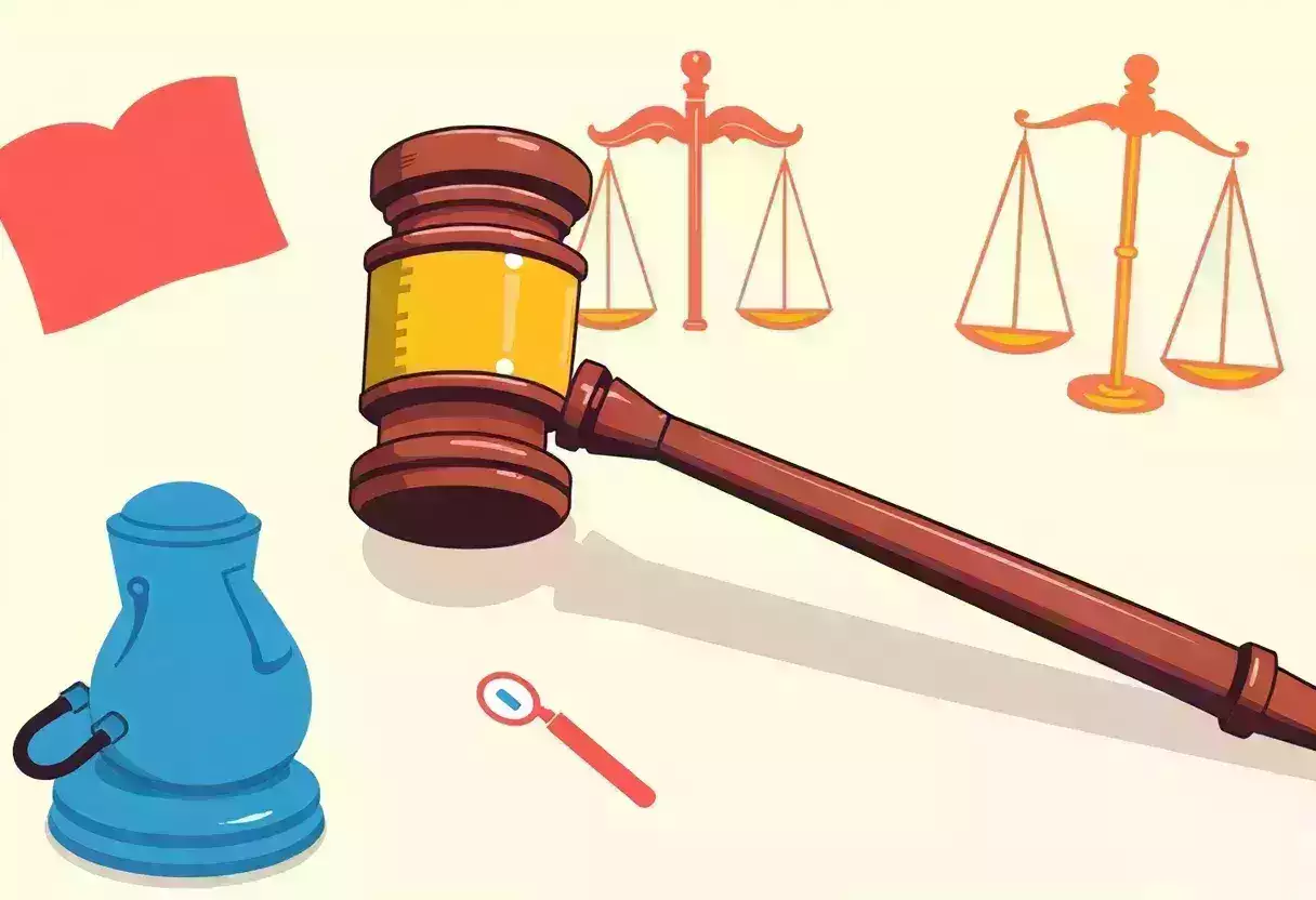 Gavel with justice and healthcare symbols