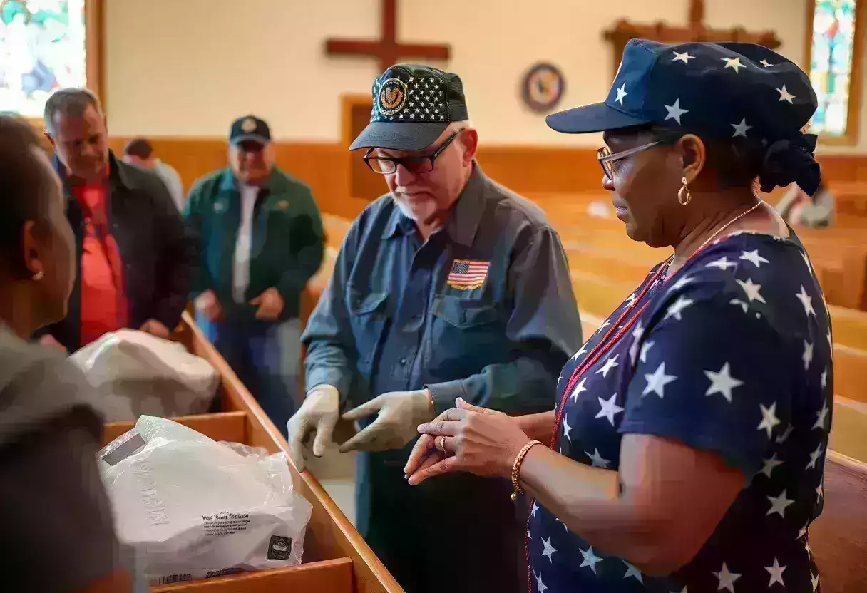 Veteran engaging in community service