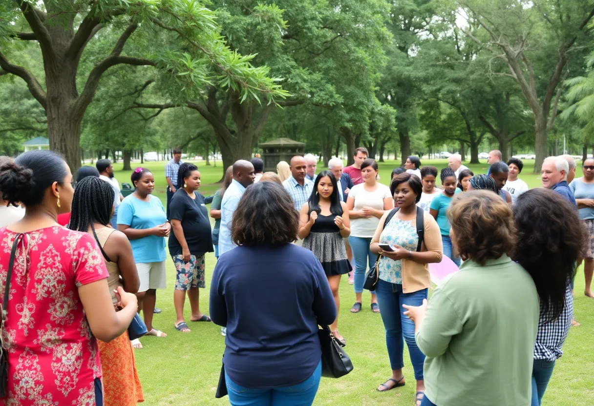 A lively community event in Beaufort County with engaged residents.