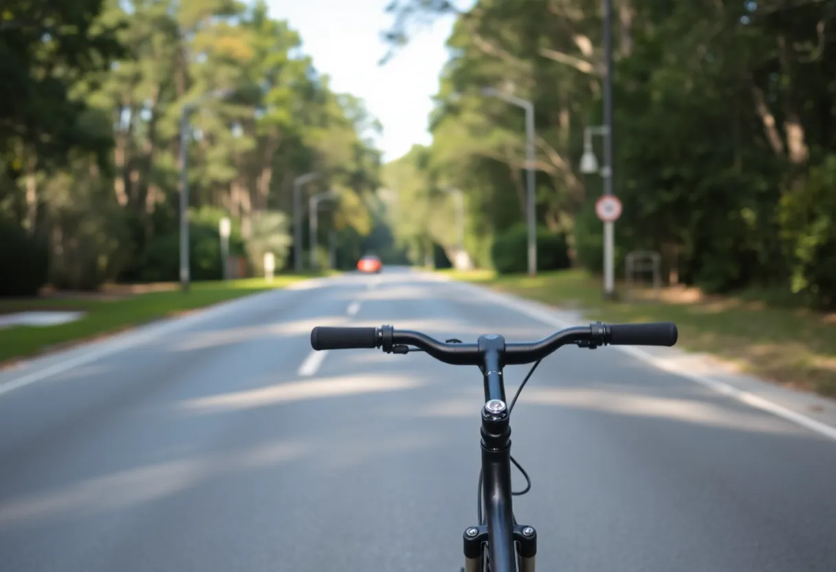 Road in Beaufort County highlighting bicycle safety