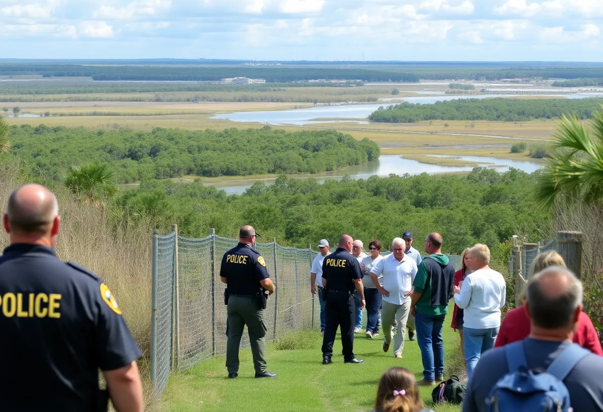 Beaufort County law enforcement and community support during a missing persons search.