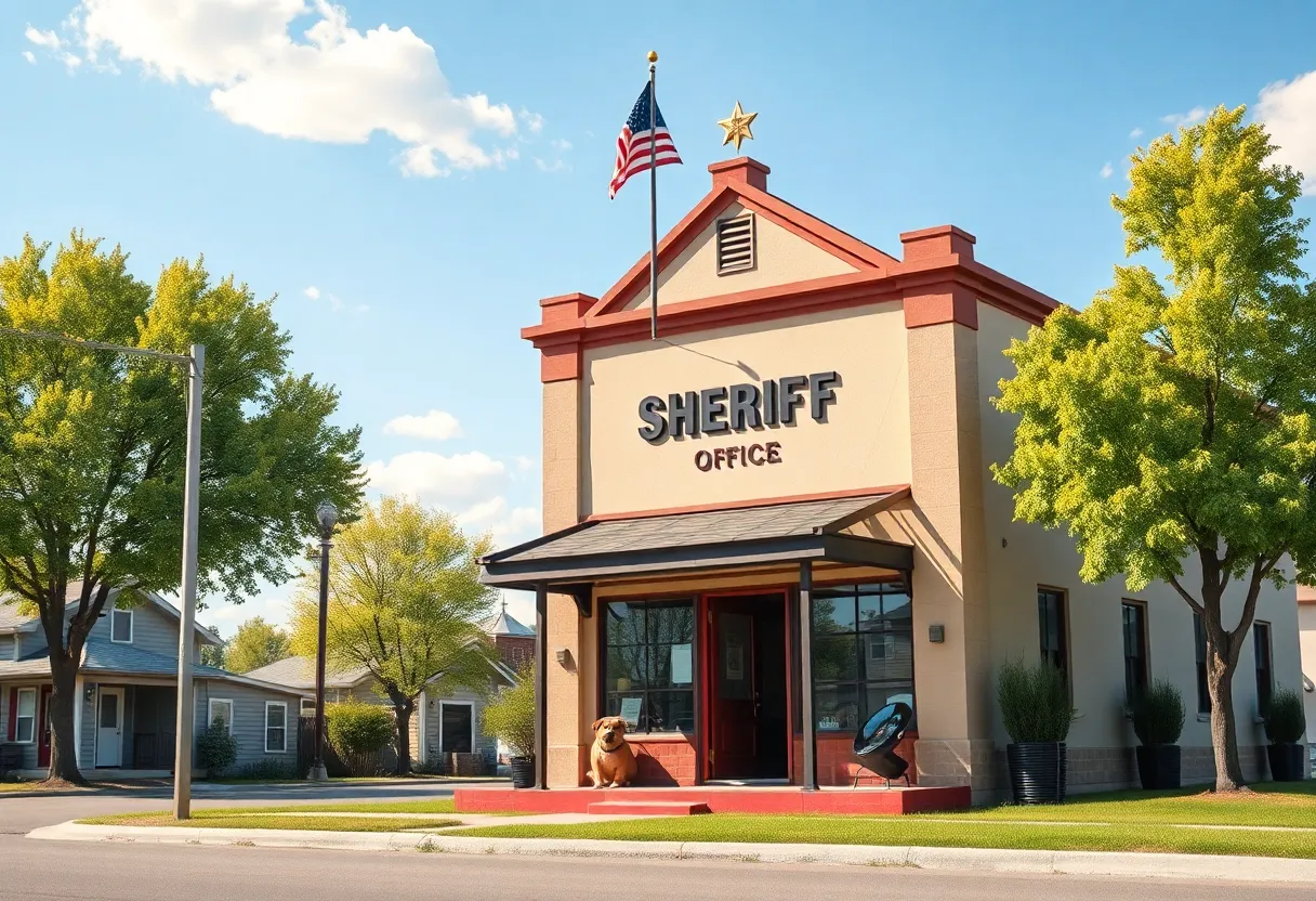 Sheriff's office building in a small town