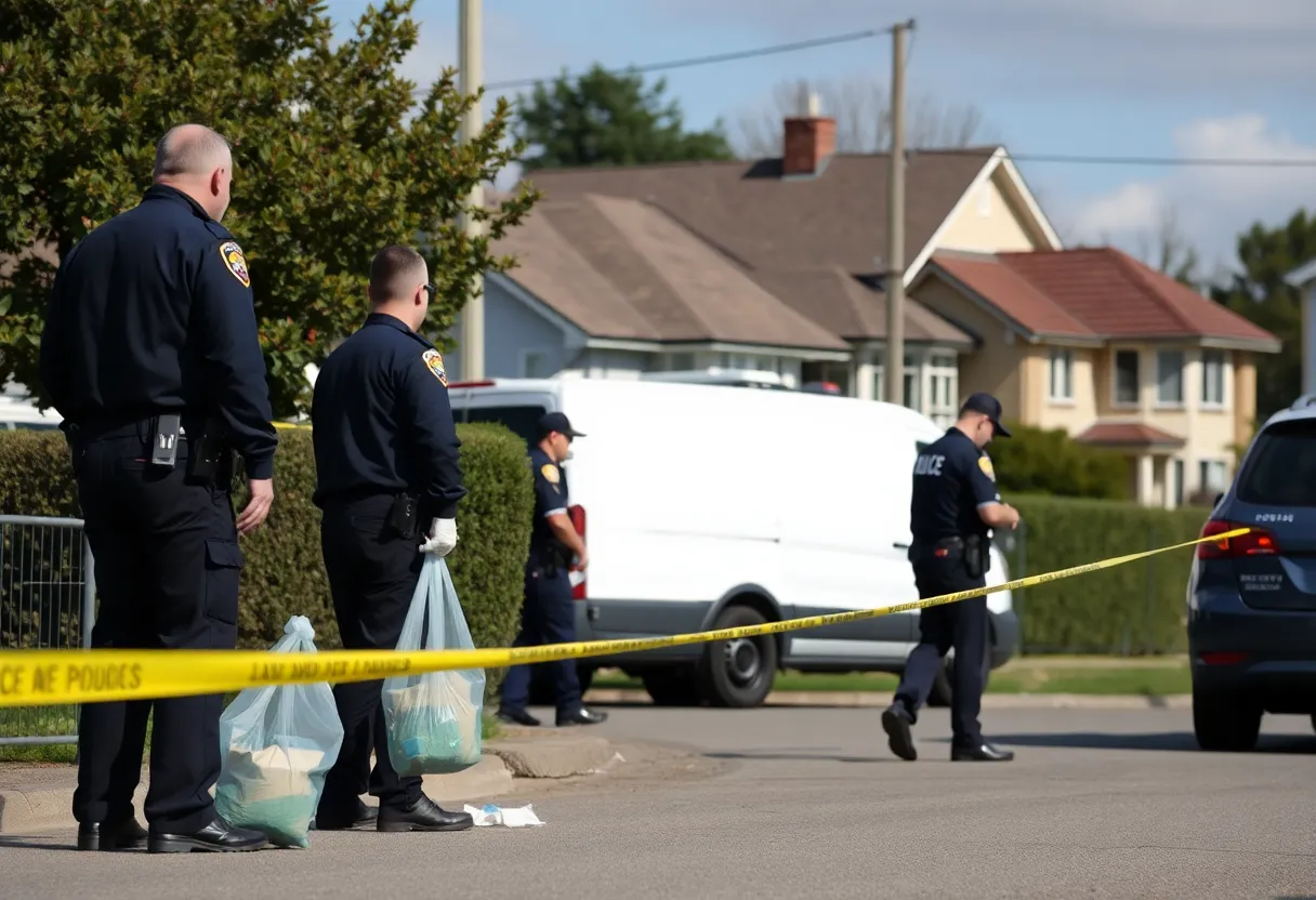 Law enforcement officers executing a drug bust operation in Beaufort County