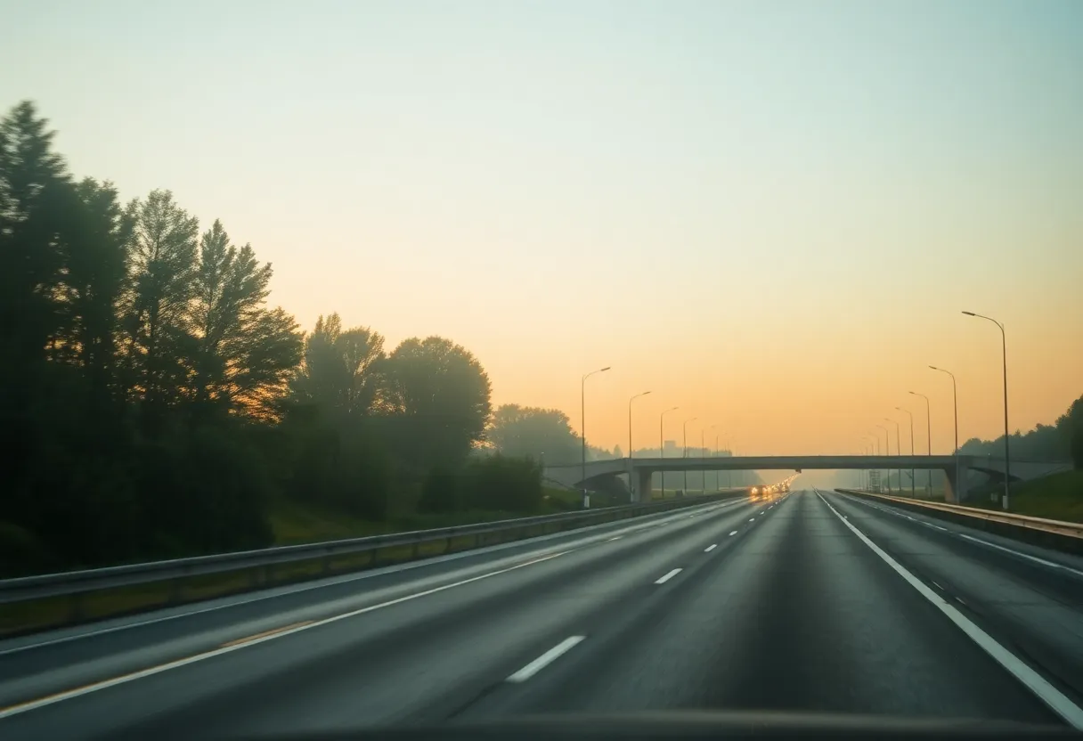 Empty highway in Beaufort, South Carolina