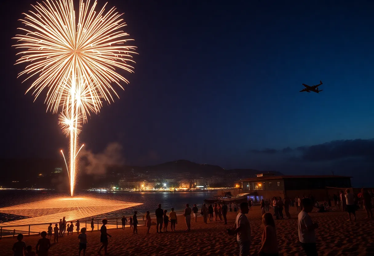 Fireworks over Beaufort County celebrating Independence Day