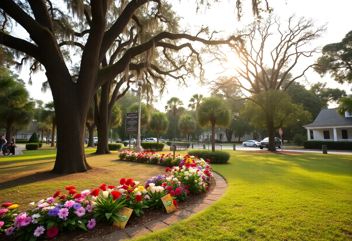 A serene park in Beaufort, representing the community's remembrance.