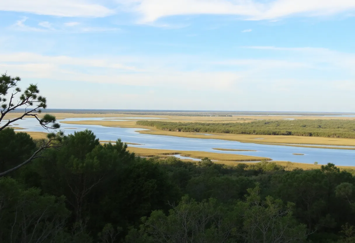 Scenic view of Beaufort SC showcasing wildlife and nature