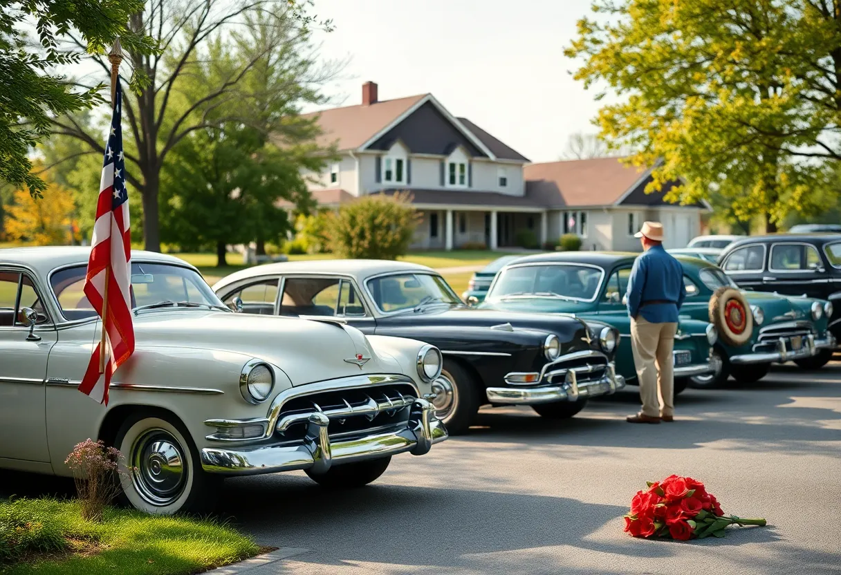 A peaceful outdoor scene symbolizing community and remembrance.
