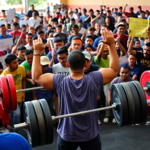 Local athletes participating in a weightlifting competition in Beaufort
