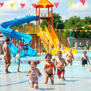 Families enjoying summer activities at Bluffton event