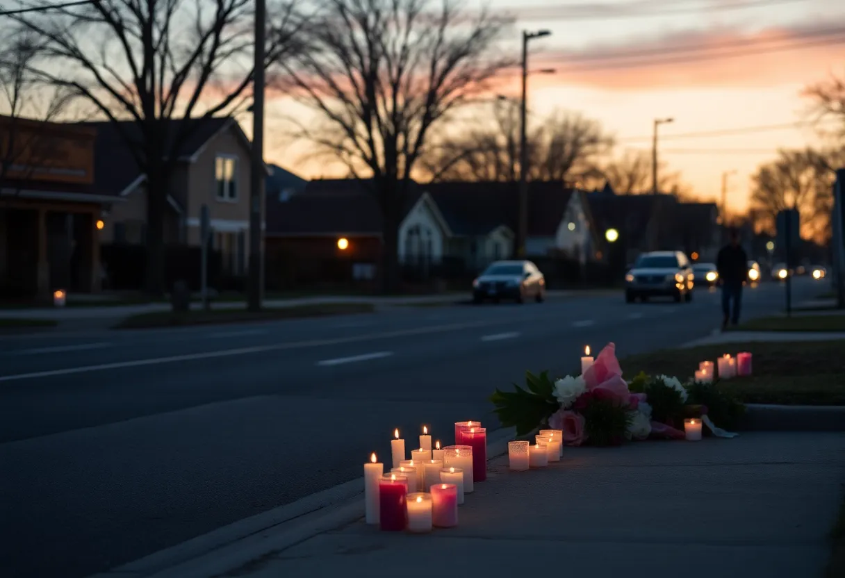 Candlelight memorial for a victim of gun violence