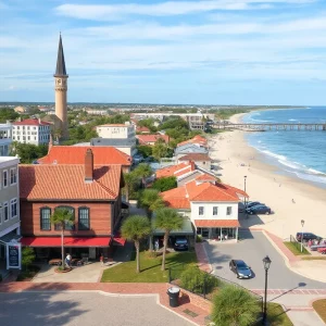 A beautiful view of charming South Carolina towns with scenic beaches and historic sites.