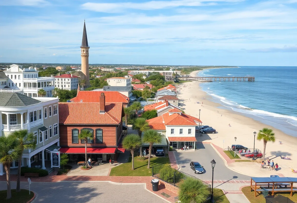A beautiful view of charming South Carolina towns with scenic beaches and historic sites.