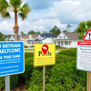 Homes in Beaufort County with hurricane preparedness signs