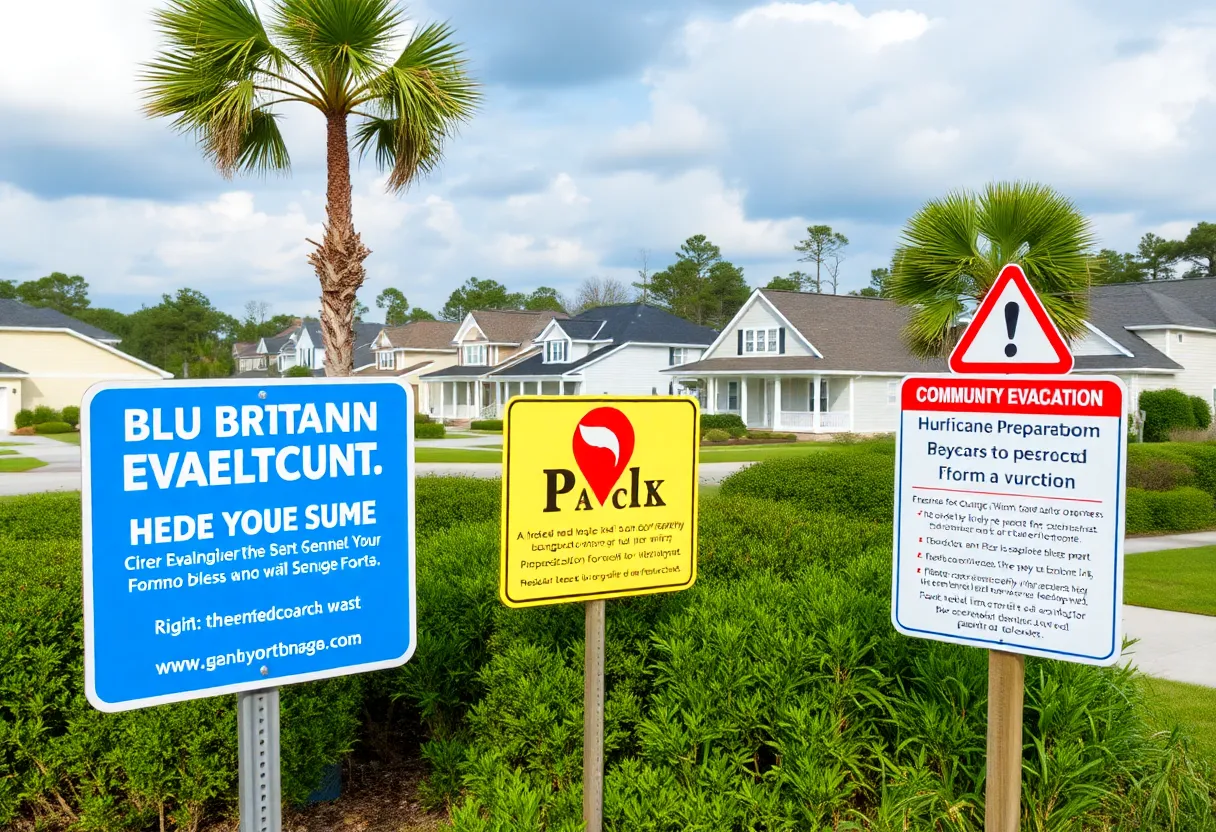 Homes in Beaufort County with hurricane preparedness signs