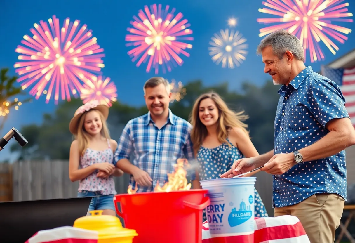 Family celebrating Independence Day with safety measures in Beaufort County
