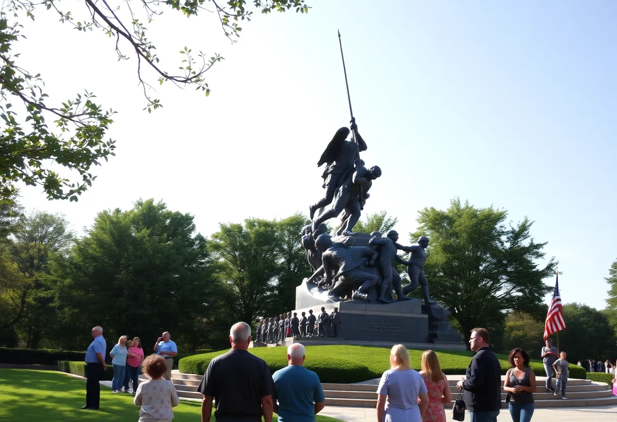 Statue of Iron Mike Memorial dedicated to brave Marines