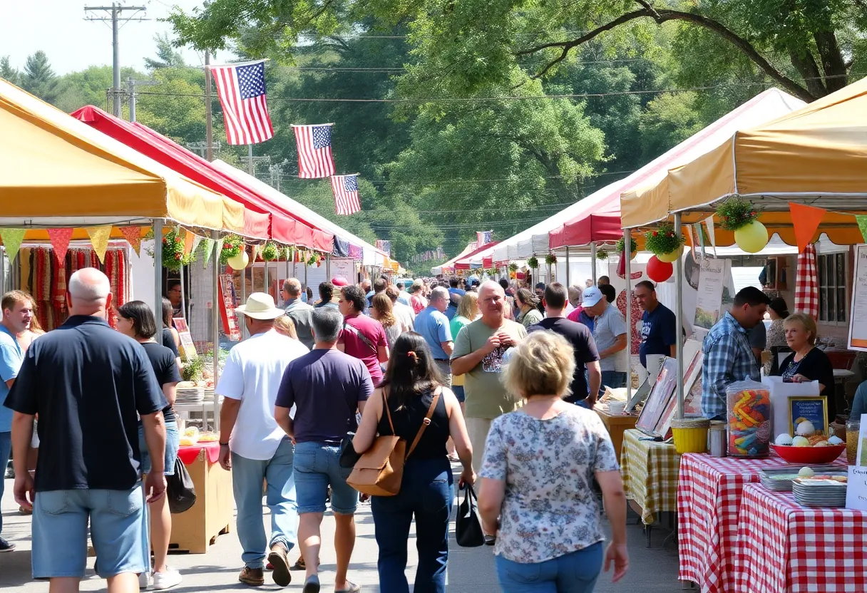 A lively celebration of South Carolina's unique festivals with food stalls and local crafts.