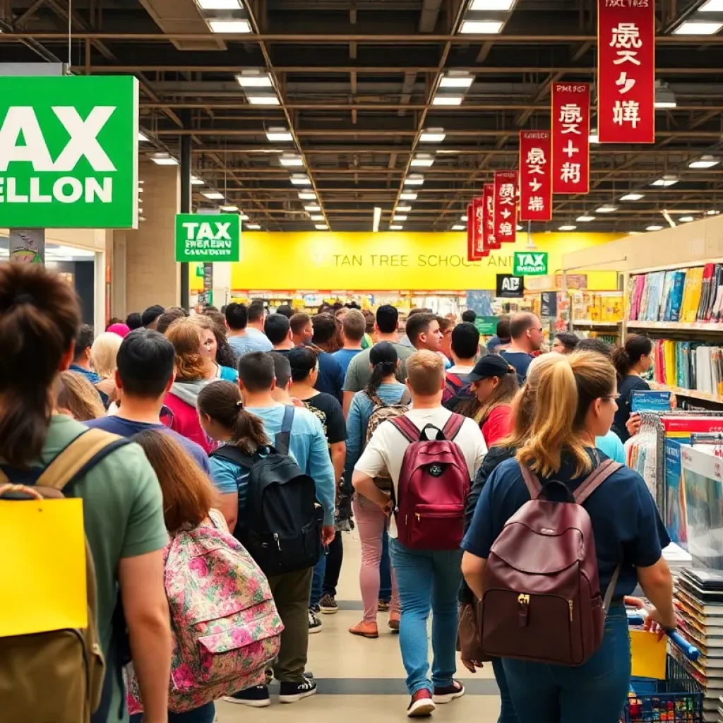 Shoppers enjoying tax-free shopping during South Carolina Tax Free Weekend