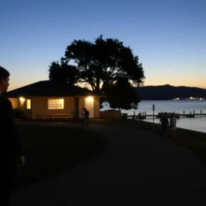Dusk scene in St. Helena Island showing community landscape