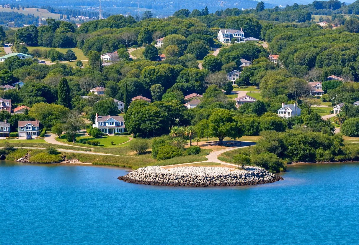 Investigative scene on St. Helena Island regarding skeletal remains found.