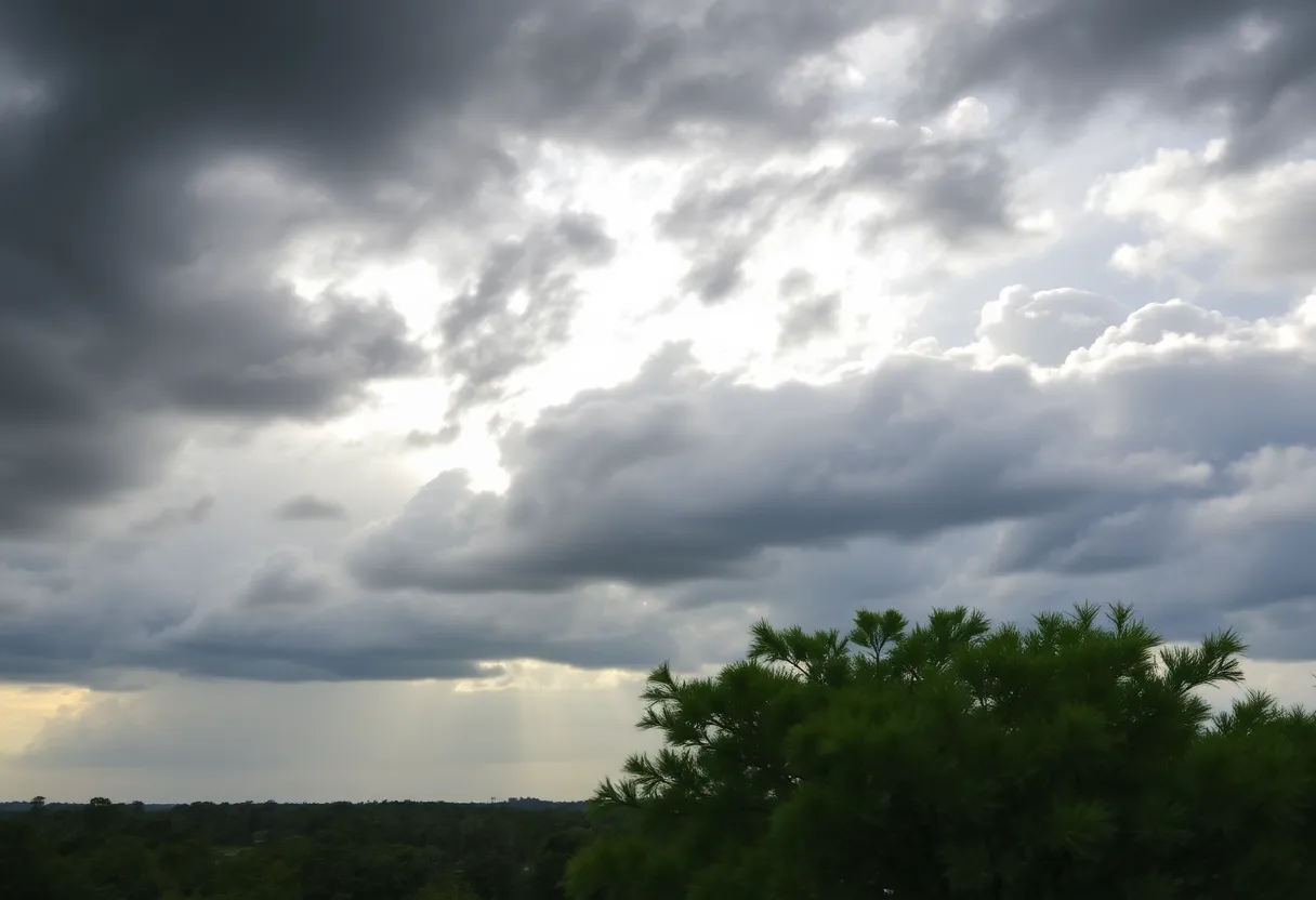 Dark storm clouds looming over Beaufort County